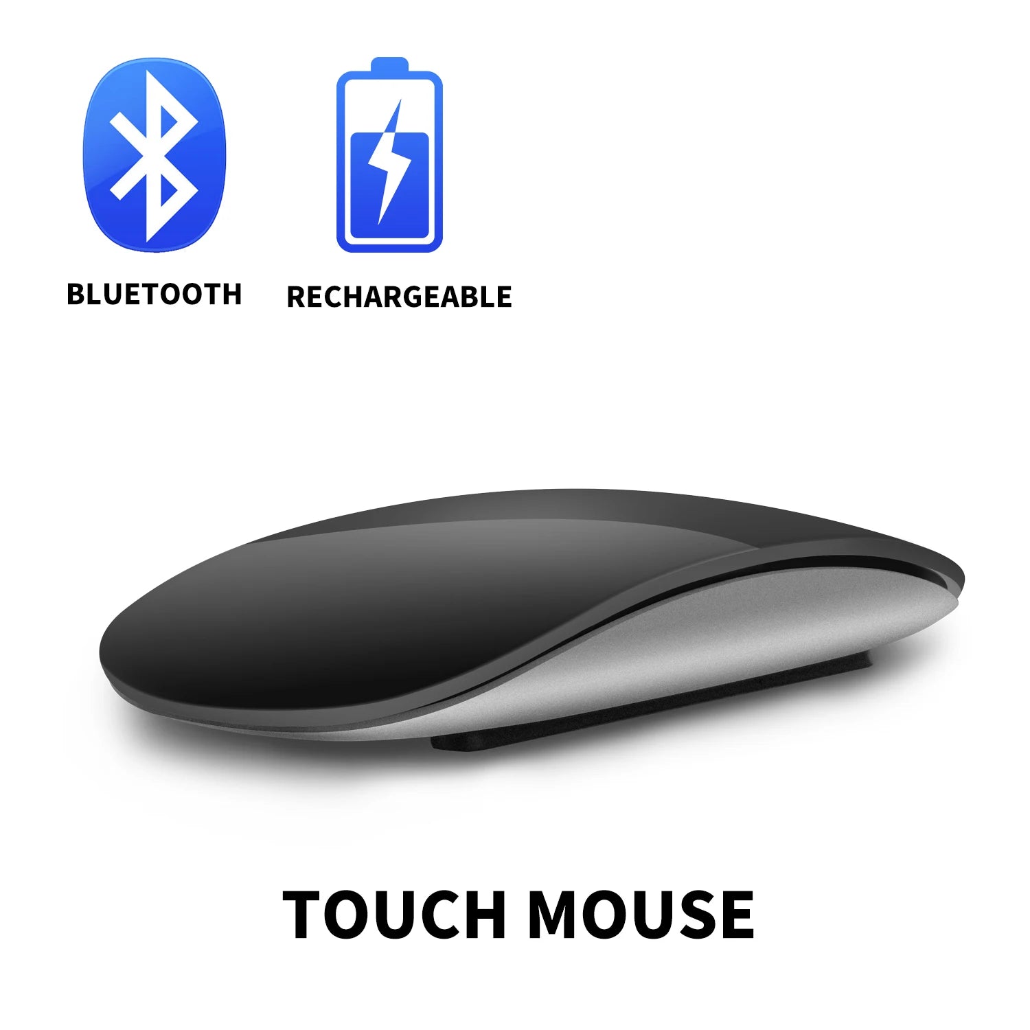 Bluetooth 4.0 Wireless Mouse Rechargeable Silent Multi Arc Touch Mice Ultra-Thin Magic Mouse for Laptop Ipad Mac PC Macbook