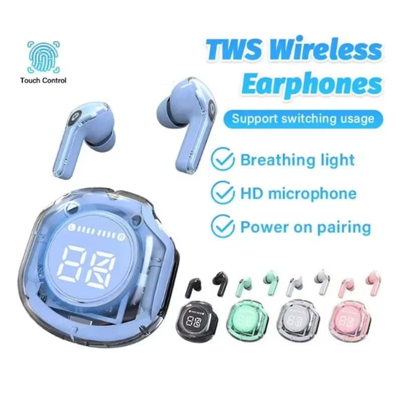 T8 TWS Wireless Bluetooth Headset Wireless Headphones Sport Gaming Headset Noise Reduction Earbuds Bass Touch Control for Phones