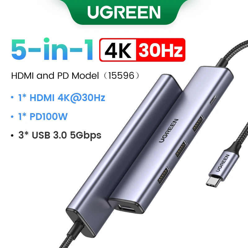 UGREEN Dual HDMI USB C HUB – 10-in-1 8K Adapter Dock with RJ45, USB 3.0, and PD 100W for MacBook Pro/Air M2/M1