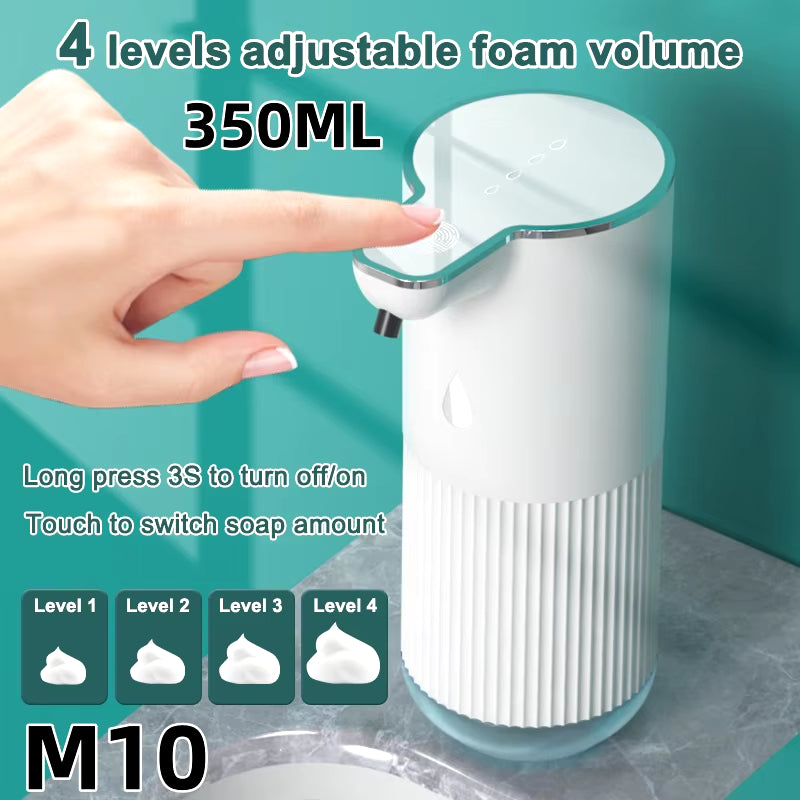 380ML Automatic Foam Soap P11 Dispenser Bathroom Smart Washing Hand Machine with USB Charging White ABS Material