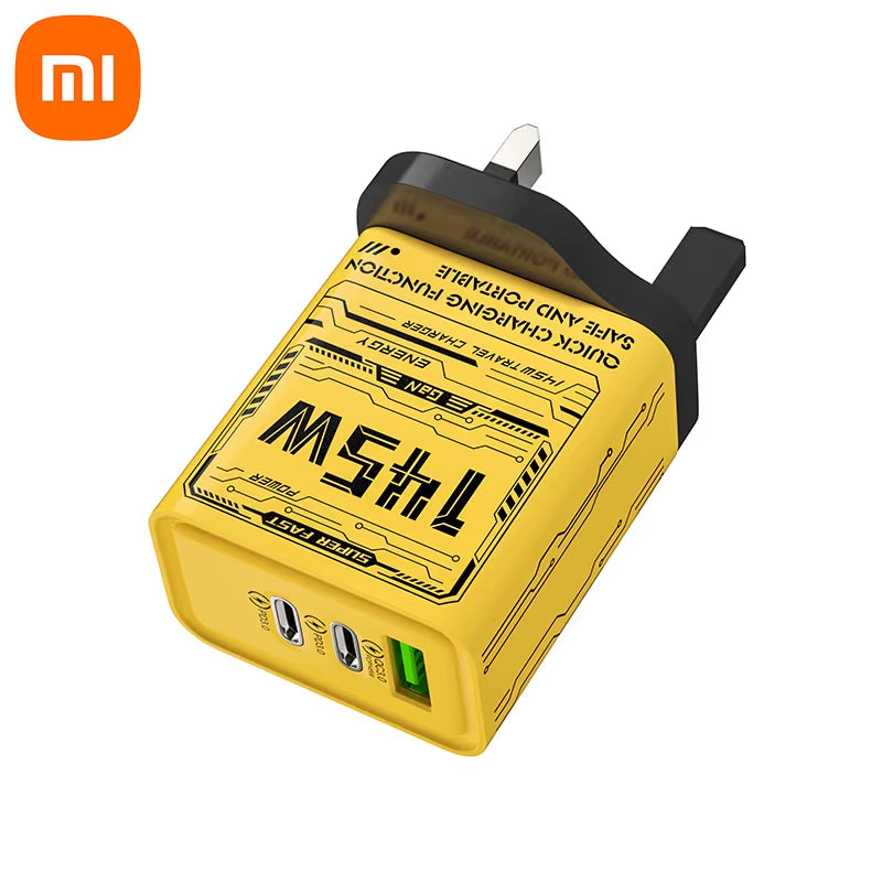 Xiaomi 145W Fast Phones Charger PD USB Charger Quick Charge Adapter for Iphone Samsung Huawei 3 Ports EU/US/UK Plug Wall Adapter