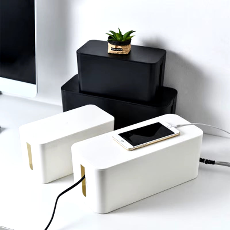 Cable Storage Box Desktop Power Strip Storage Box Dustproof Socket Storage Box Home Wire Case Wire Management Cable Organizer