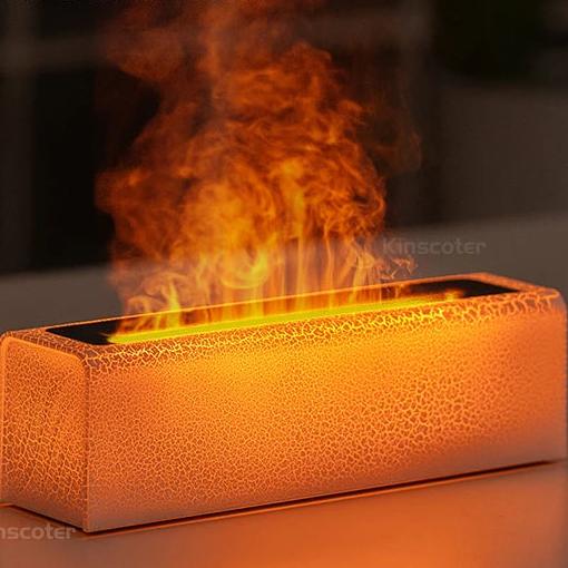 Essential Oil Aroma Diffuser Flame Air Humidifier Ultrasonic Cool Mist Difusor with RGB Realistic Fire Night Light