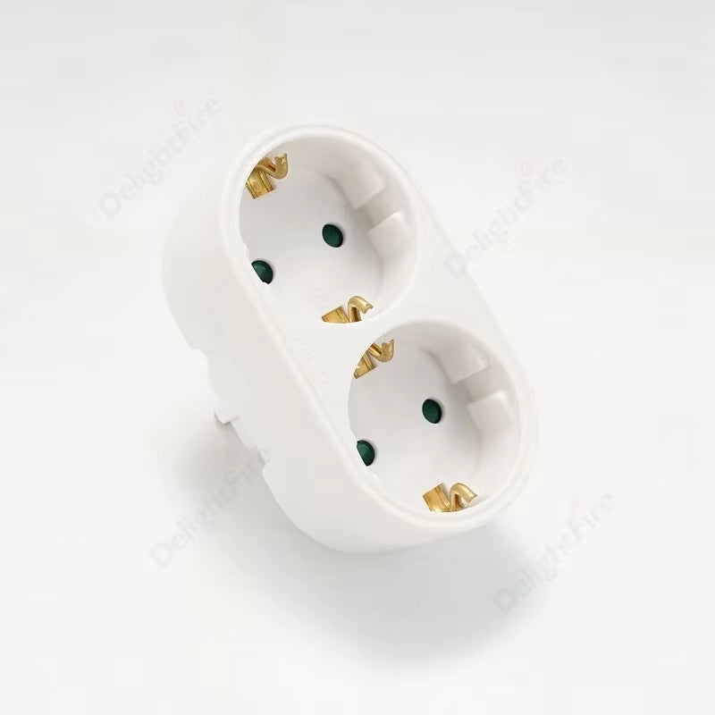 EU Plug Multiple Power Adapter Outlet European Standard 1 to 1/2/3 Way Multi-Plug Euro Converter Adaptor Electrical Sockets