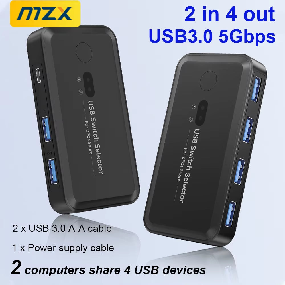USB 3.0 Switch KVM Switcher Selector KM Hub Docking Station Dock 2 Computer Laptop PC Accessories Share Keyboard for Macbook