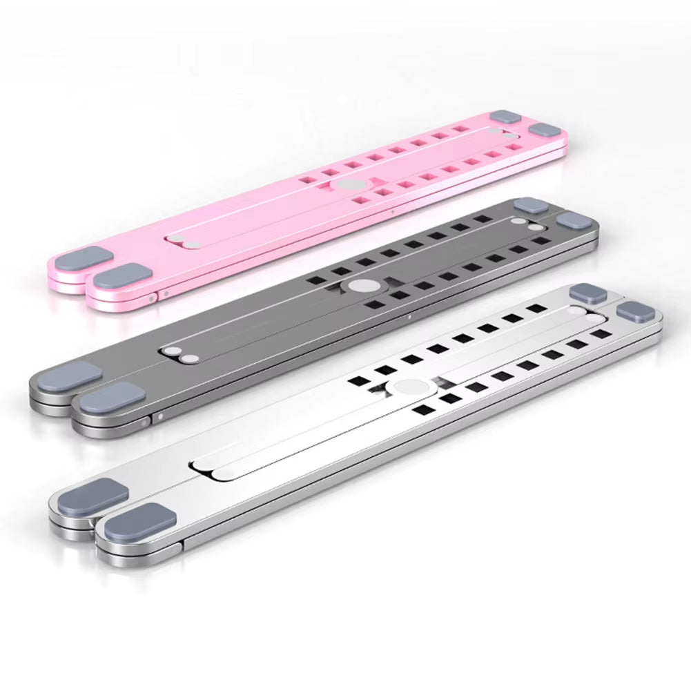 Laptop Holder Riser Foldable Computer Tablet Stand 8 Angles Adjustable Portable Notebook Stand Aluminum Alloy for 11-17.3In