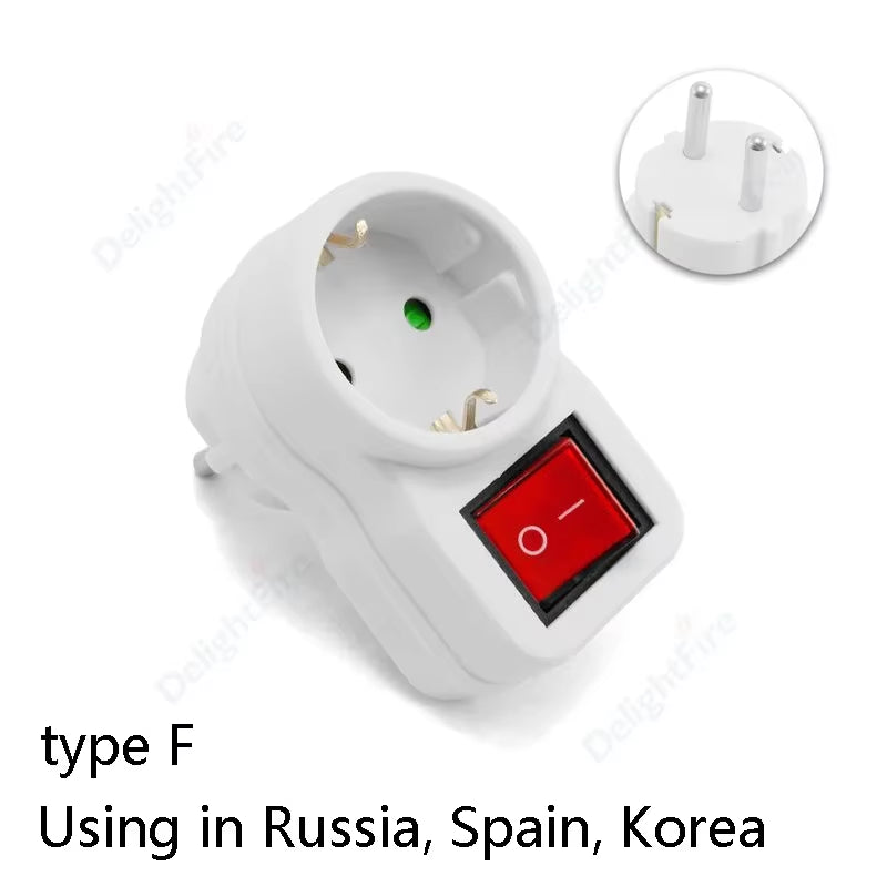 EU Plug Multiple Power Adapter Outlet European Standard 1 to 1/2/3 Way Multi-Plug Euro Converter Adaptor Electrical Sockets