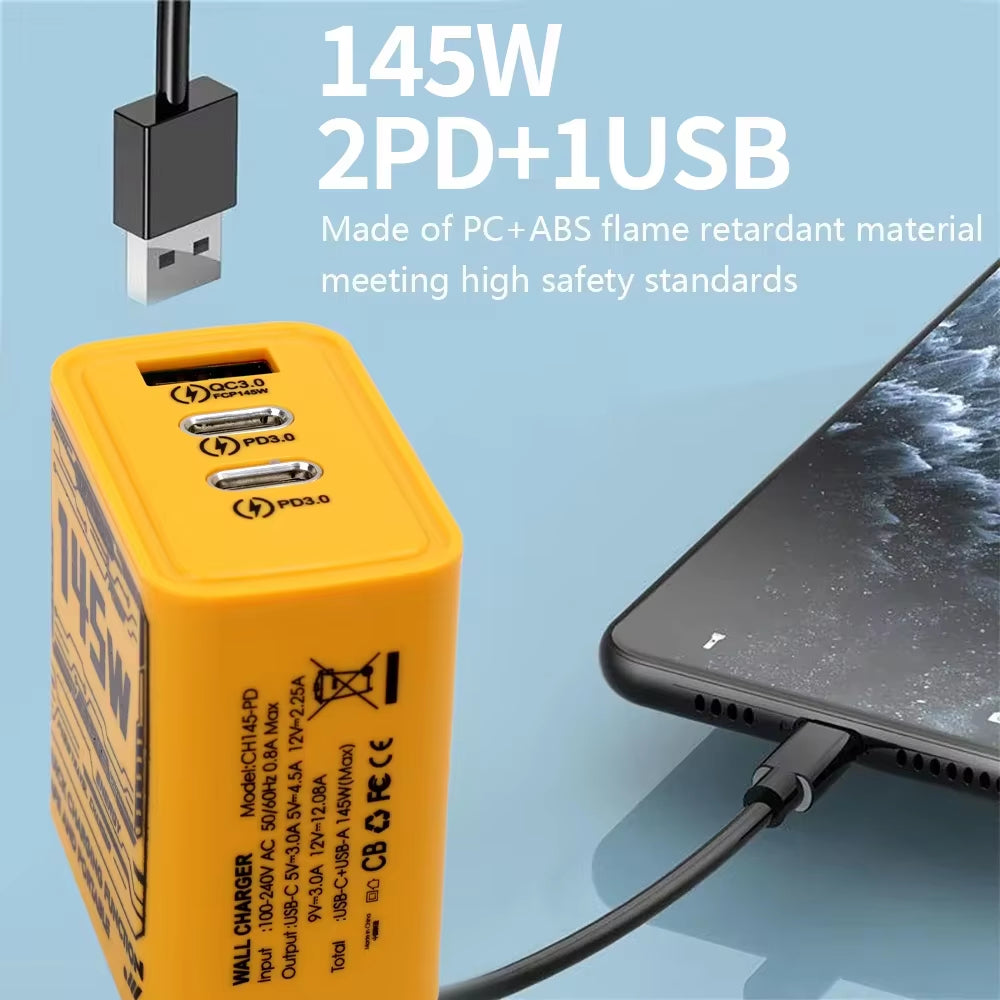 Xiaomi 145W Fast Phones Charger PD USB Charger Quick Charge Adapter for Iphone Samsung Huawei 3 Ports EU/US/UK Plug Wall Adapter