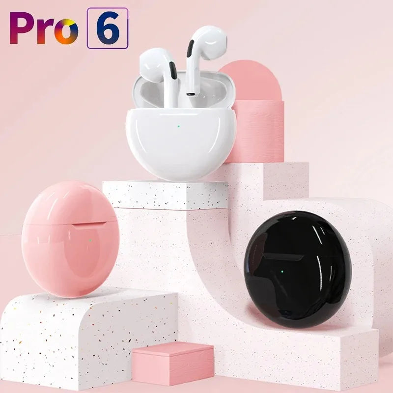 سماعات أذن Pro6 TWS SmartTouch Bluetooth - رياضية وأنيقة وقوية 