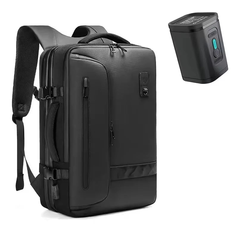 Travel Men Expanded 17.3 Inch Laptop Backpack Vacuum Compression Backpack Carry on Airback Airline Approved Luggage Storage Bag
