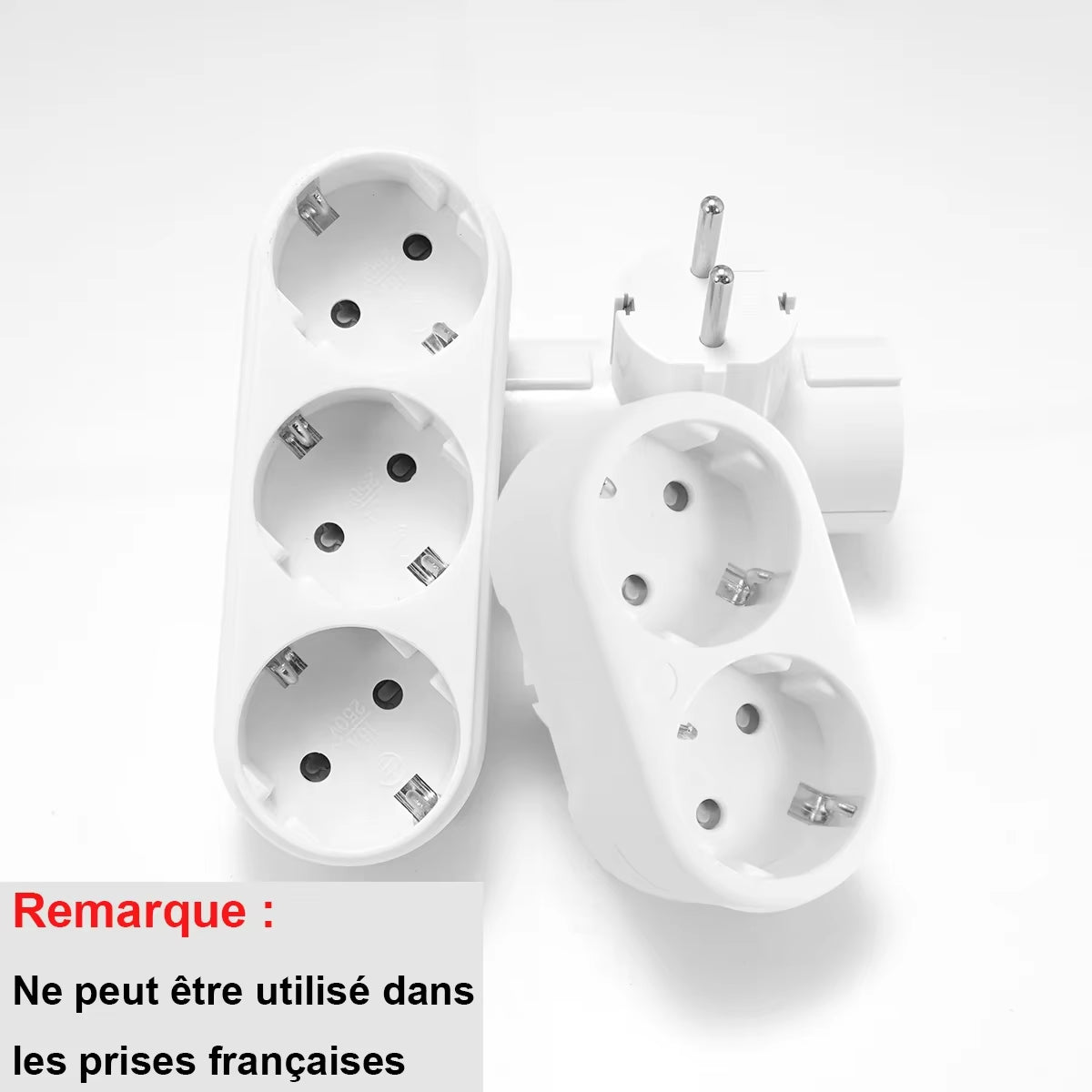 EU Plug Multiple Power Adapter Outlet European Standard 1 to 1/2/3 Way Multi-Plug Euro Converter Adaptor Electrical Sockets