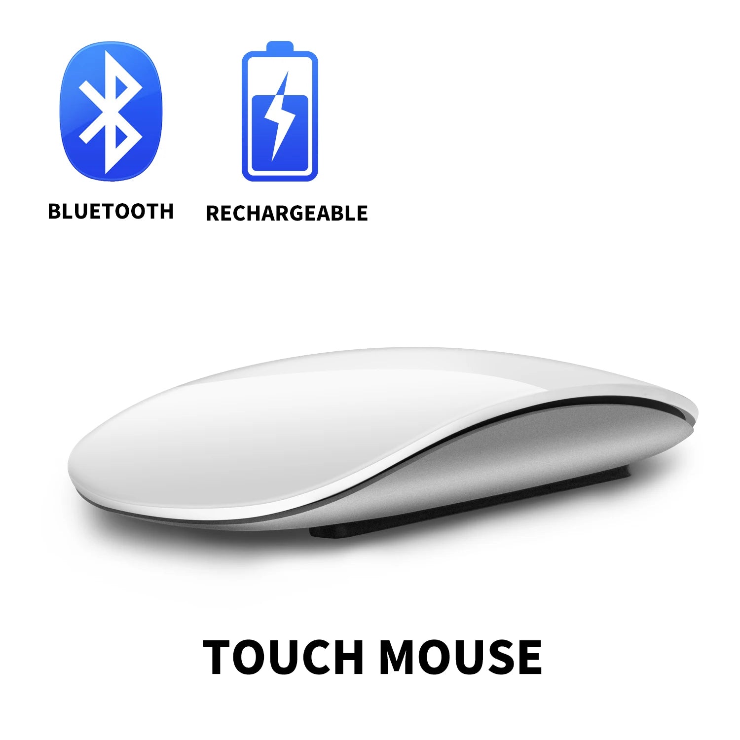 Bluetooth 4.0 Wireless Mouse Rechargeable Silent Multi Arc Touch Mice Ultra-Thin Magic Mouse for Laptop Ipad Mac PC Macbook