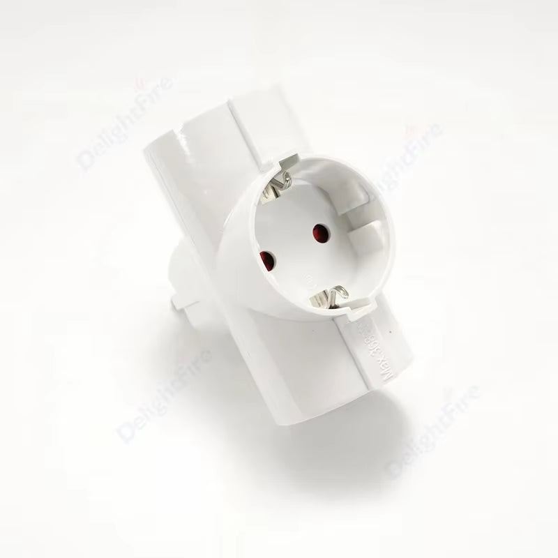 EU Plug Multiple Power Adapter Outlet European Standard 1 to 1/2/3 Way Multi-Plug Euro Converter Adaptor Electrical Sockets