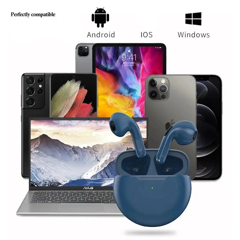 سماعات أذن Pro6 TWS SmartTouch Bluetooth - رياضية وأنيقة وقوية 