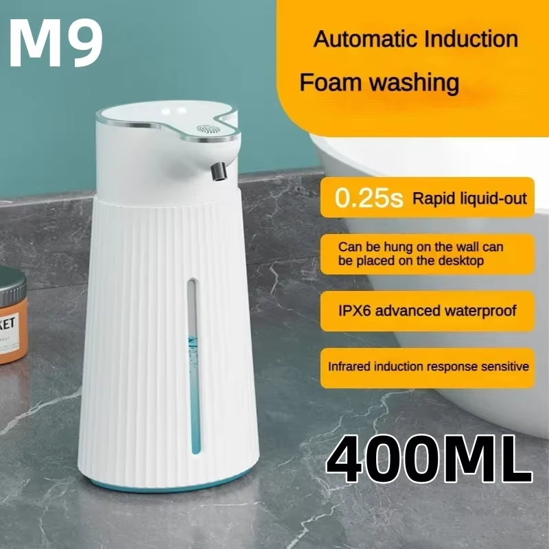 380ML Automatic Foam Soap P11 Dispenser Bathroom Smart Washing Hand Machine with USB Charging White ABS Material