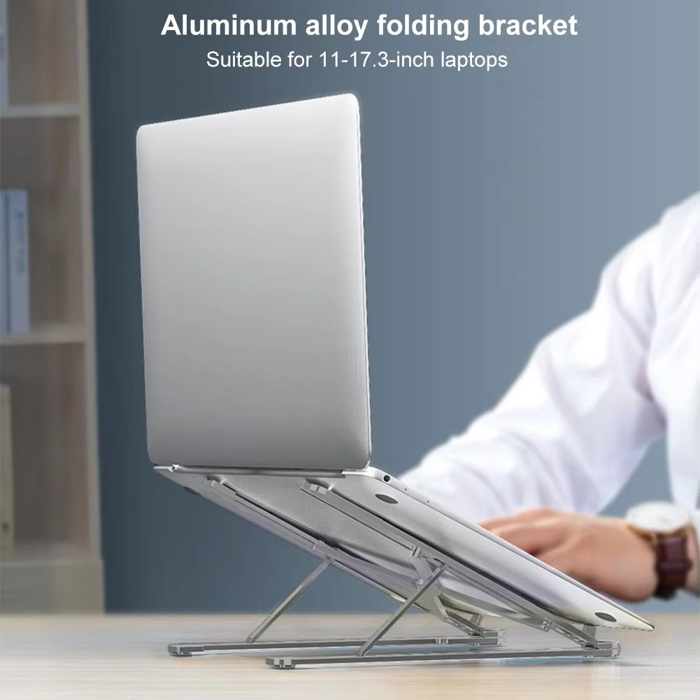 Laptop Holder Riser Foldable Computer Tablet Stand 8 Angles Adjustable Portable Notebook Stand Aluminum Alloy for 11-17.3In