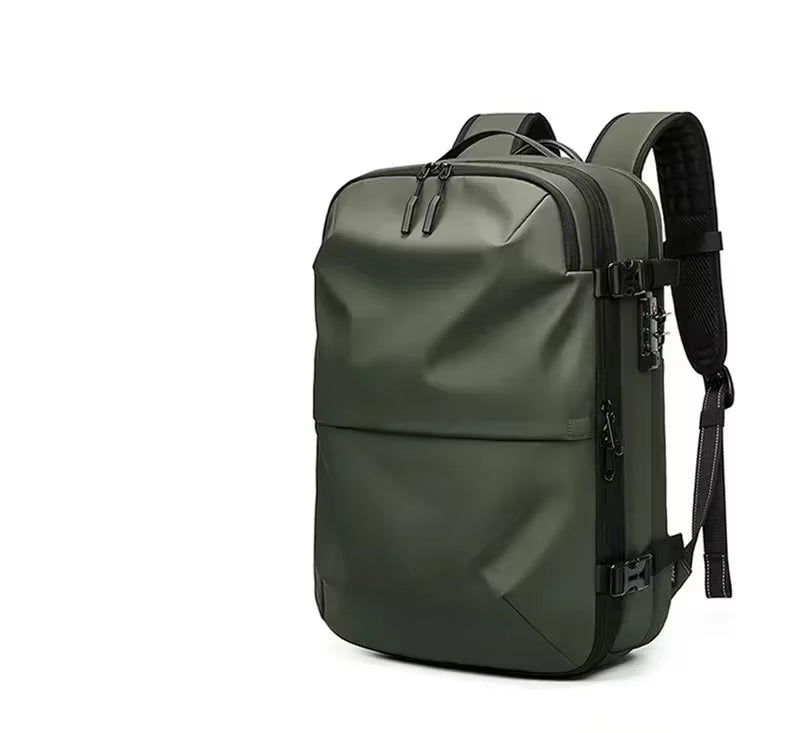 Travel Men Expanded 17.3 Inch Laptop Backpack Vacuum Compression Backpack Carry on Airback Airline Approved Luggage Storage Bag