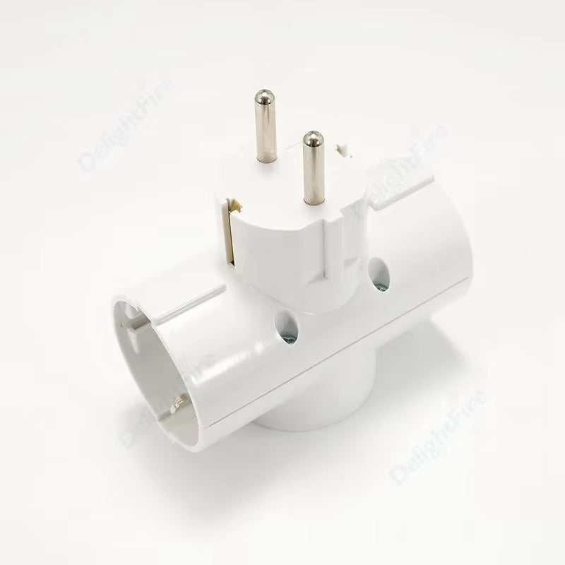 EU Plug Multiple Power Adapter Outlet European Standard 1 to 1/2/3 Way Multi-Plug Euro Converter Adaptor Electrical Sockets