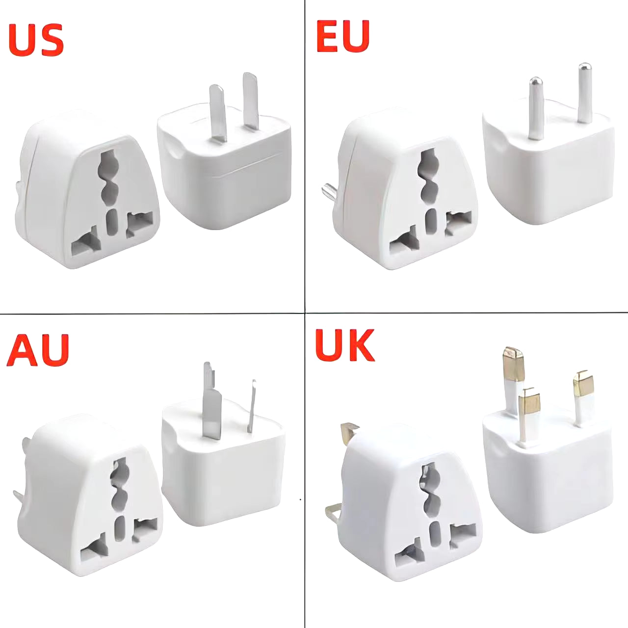 Universal AU UK US EU Plug Adapter US to EU Plug Converter Australian KR Euro Travel Adapter Power Electric Socket AC Outlet