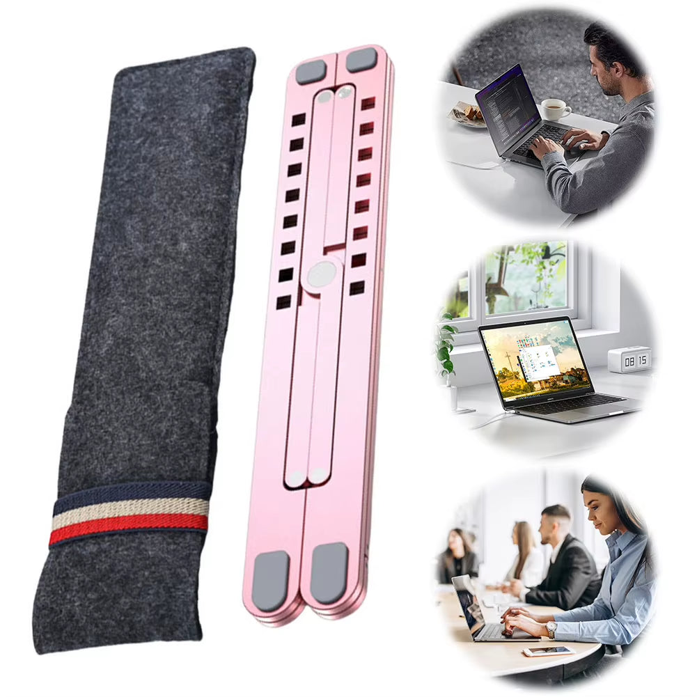 Laptop Holder Riser Foldable Computer Tablet Stand 8 Angles Adjustable Portable Notebook Stand Aluminum Alloy for 11-17.3In