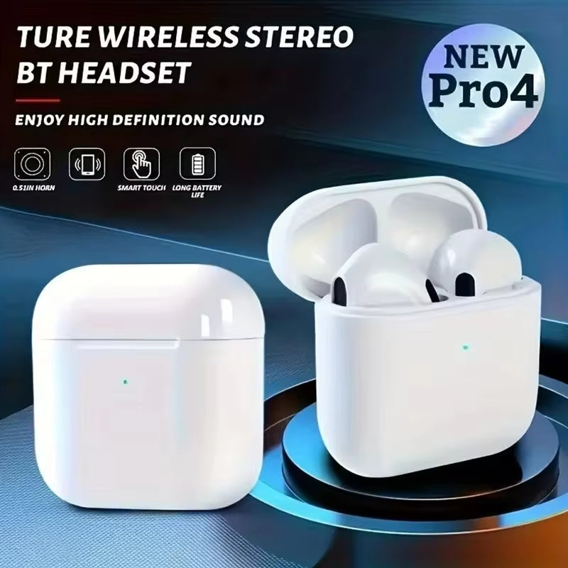 Pro4 TWS Bluetooth Earphones 9D Stereo Wireless Headphones Inear Hifi Earbuds Handsfree Headset with Microphone for Xiaomi